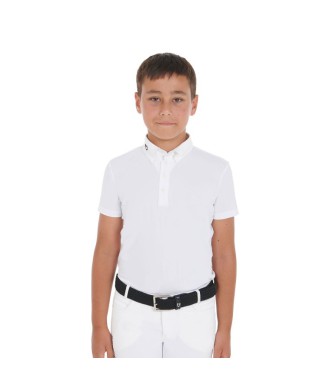 POLO DE COMPÉTITION ENFANT COUPE SLIM À QUATRE BOUTONS