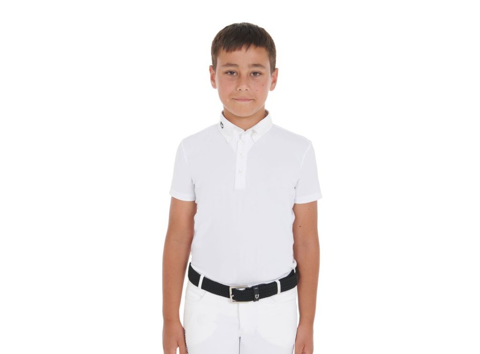 POLO DE COMPÉTITION ENFANT COUPE SLIM À QUATRE BOUTONS