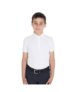 POLO DE COMPÉTITION ENFANT COUPE SLIM À QUATRE BOUTONS