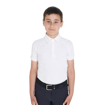 POLO DE COMPÉTITION ENFANT COUPE SLIM À QUATRE BOUTONS