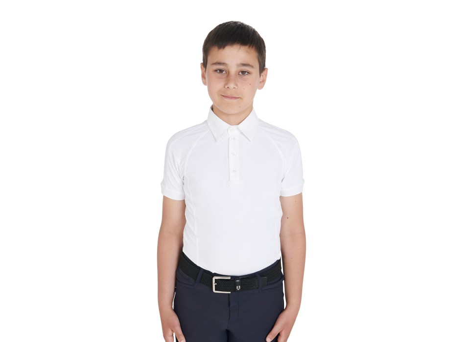 POLO DE COMPÉTITION ENFANT COUPE SLIM À QUATRE BOUTONS