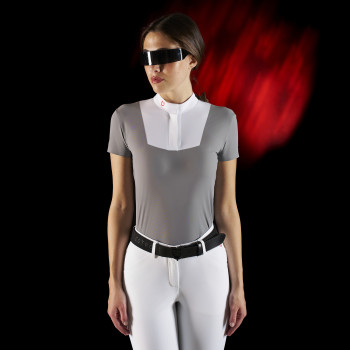 Polo de compétition femme Equestro Ridertechnology manches courtes