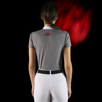 Polo de compétition femme Equestro Ridertechnology manches courtes