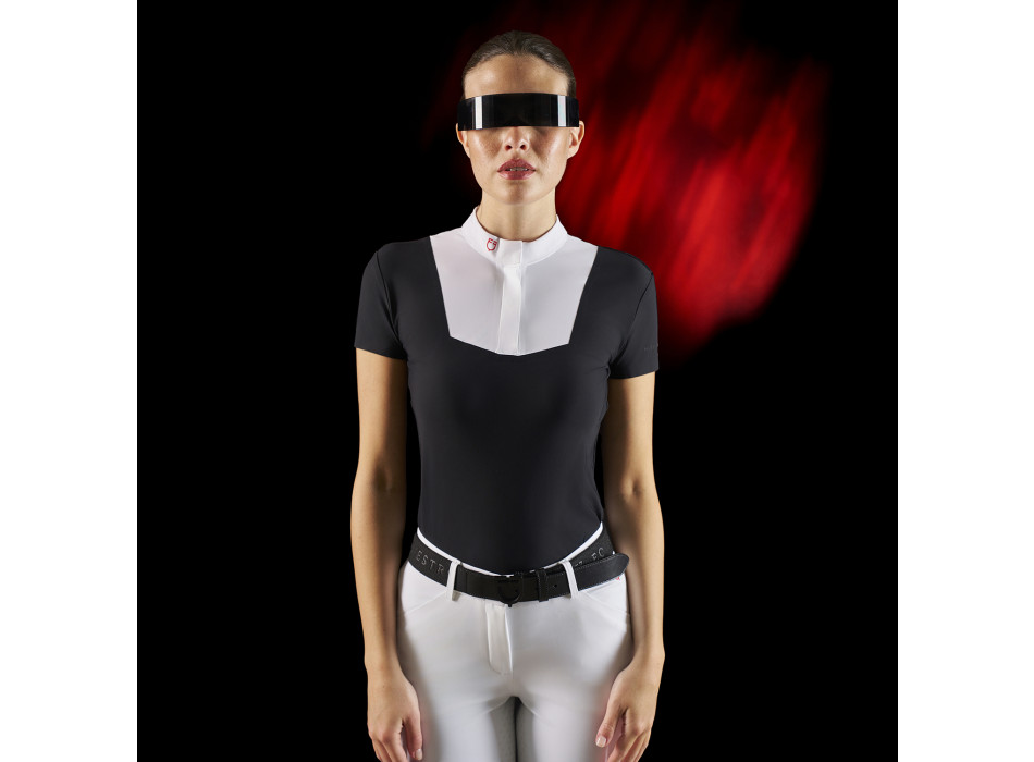 Polo de compétition femme Equestro Ridertechnology manches courtes