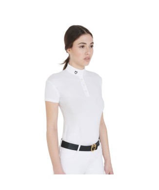 POLO DE COMPÉTITION COUPE SLIM FEMME À COL CORÉEN