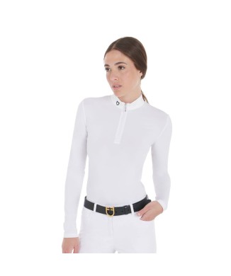 POLO DE COMPÉTITION FEMME COUPE SLIM MANCHES LONGUES