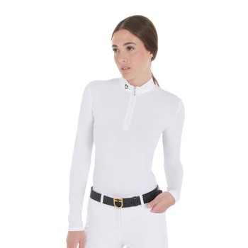 POLO DE COMPÉTITION FEMME COUPE SLIM MANCHES LONGUES