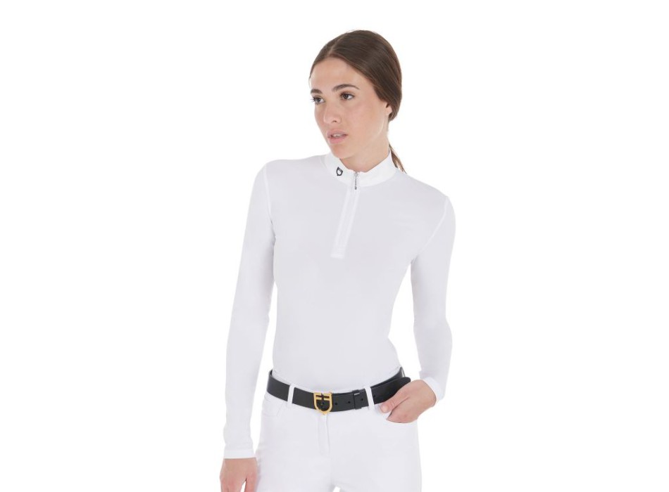 POLO DE COMPÉTITION FEMME COUPE SLIM MANCHES LONGUES