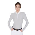 POLO À MANCHES LONGUES POUR FEMME EN TISSU POLAIRE TECHNIQUE