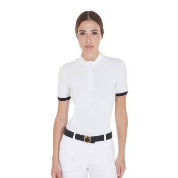 POLO FEMME COUPE SLIM À BRETELLES CONTRASTÉES