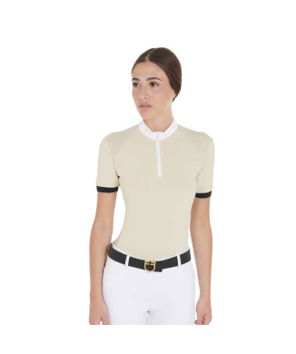 POLO FEMME COUPE SLIM À BRETELLES CONTRASTÉES