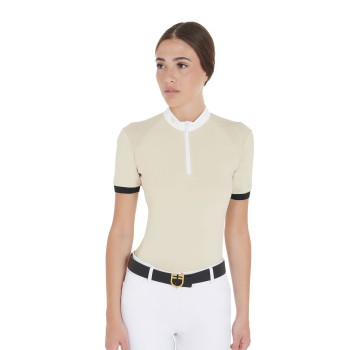 POLO FEMME COUPE SLIM À BRETELLES CONTRASTÉES