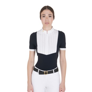 POLO FEMME EN COTON PLISSÉ COUPE SLIM