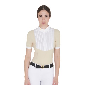 POLO FEMME EN COTON PLISSÉ COUPE SLIM