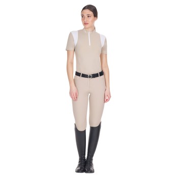 POLO D'ENTRAÎNEMENT POUR FEMME COUPE SLIM AVEC INSERTS EN MESH