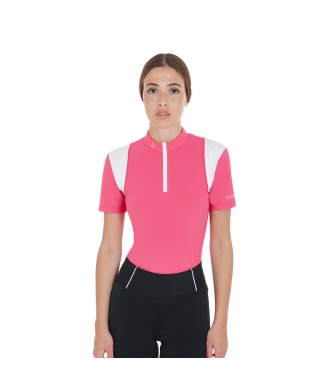 POLO D'ENTRAÎNEMENT POUR FEMME COUPE SLIM AVEC INSERTS EN MESH