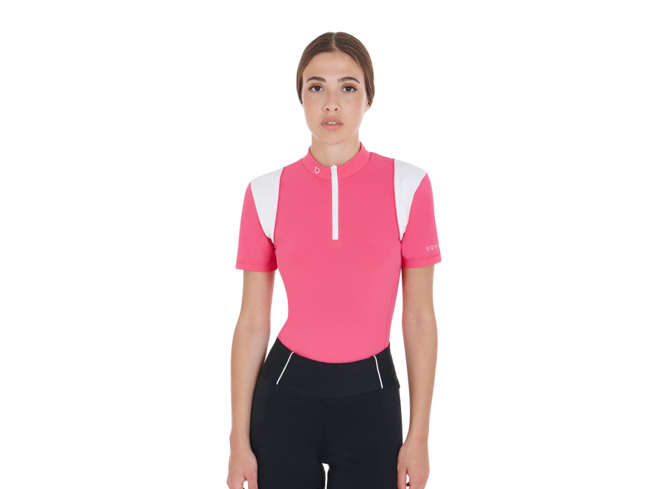 POLO D'ENTRAÎNEMENT POUR FEMME COUPE SLIM AVEC INSERTS EN MESH