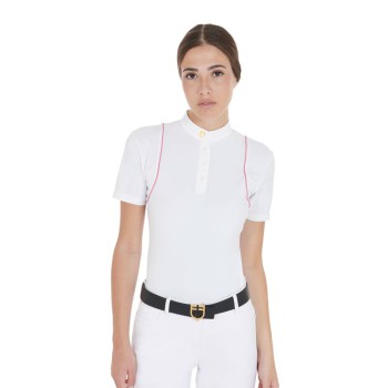 POLO DE COMPÉTITION COUPE SLIM FEMME AVEC BOUTONS