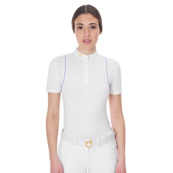 POLO DE COMPÉTITION COUPE SLIM FEMME AVEC BOUTONS