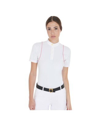 POLO DE COMPÉTITION COUPE SLIM FEMME AVEC BOUTONS