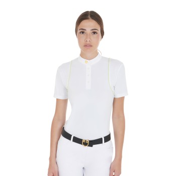 POLO DE COMPÉTITION COUPE SLIM FEMME AVEC BOUTONS