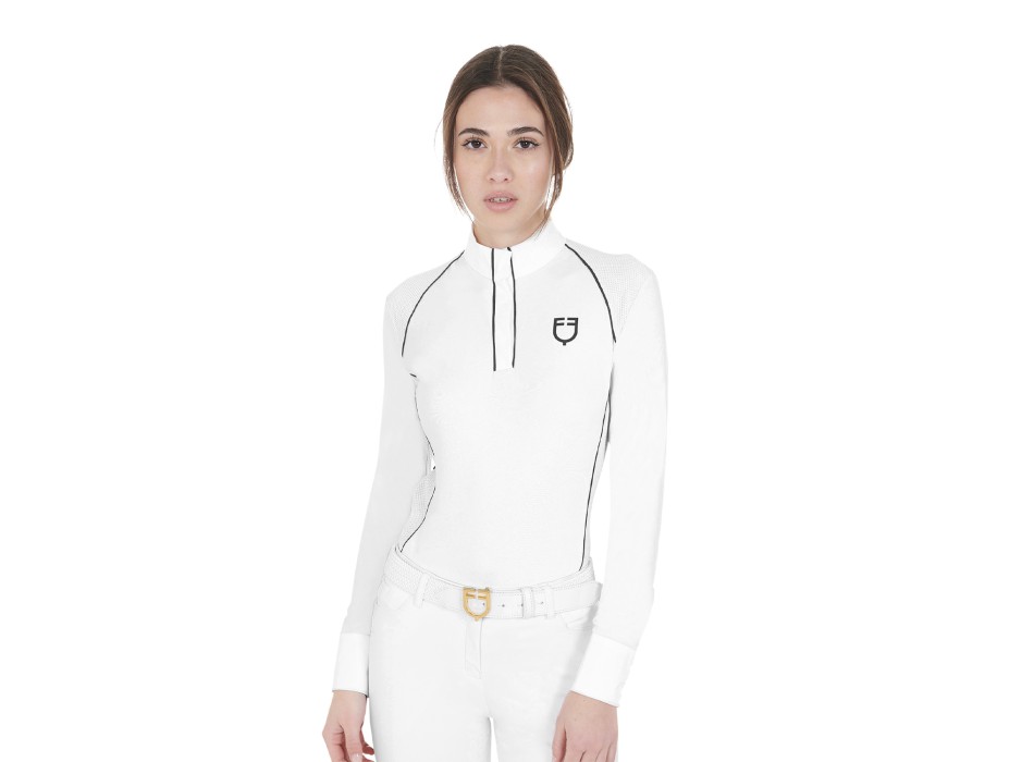 POLO DE COMPÉTITION FEMME COUPE SLIM AVEC INSERTS MESH