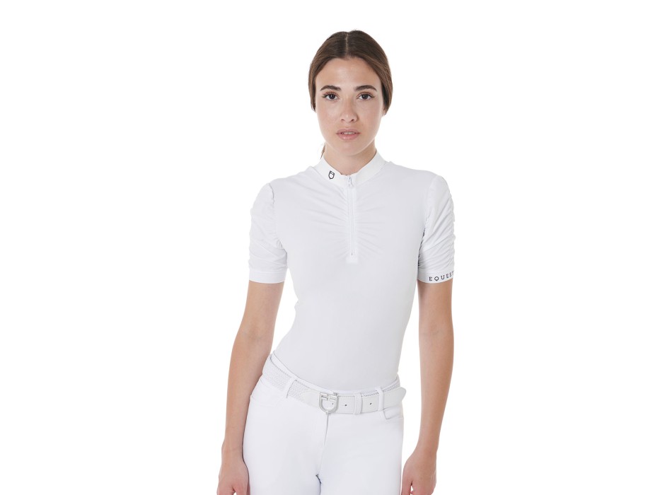 POLO DE COMPÉTITION FEMME COUPE SLIM MANCHES VOLANTES