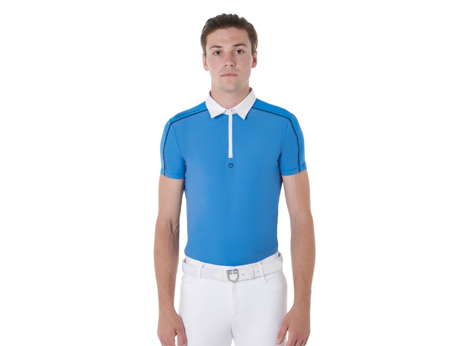 POLO DE COMPÉTITION HOMME AVEC ZIP ET INSERTS MESH