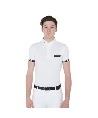 POLO DE COMPÉTITION HOMME COUPE SLIM AVEC INSERTS NOIR