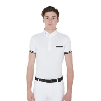 POLO DE COMPÉTITION HOMME COUPE SLIM AVEC INSERTS NOIR