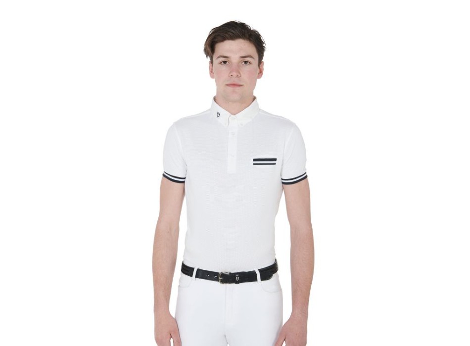 POLO DE COMPÉTITION HOMME COUPE SLIM AVEC INSERTS NOIR