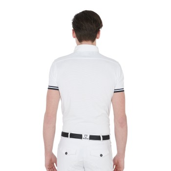 POLO DE COMPÉTITION HOMME COUPE SLIM AVEC INSERTS NOIR