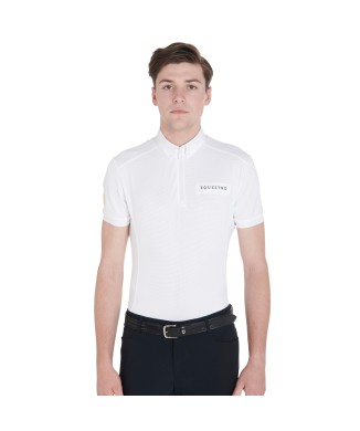 POLO DE COMPÉTITION HOMME COUPE SLIM EN TISSU PERFORÉ