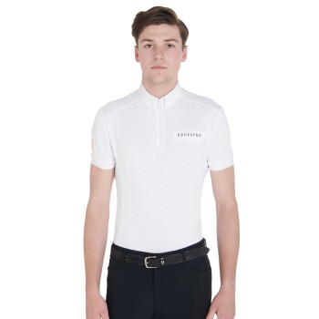 POLO DE COMPÉTITION HOMME COUPE SLIM EN TISSU PERFORÉ