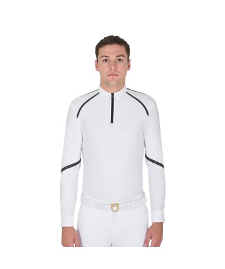 POLO DE COMPÉTITION HOMME COUPE SLIM MANCHES LONGUES