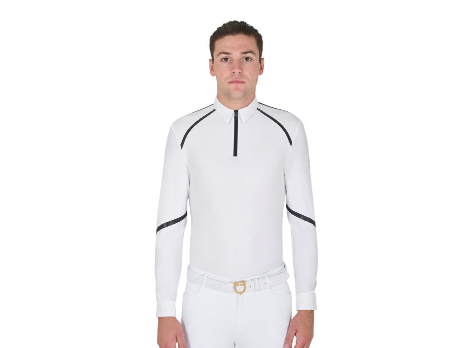 POLO DE COMPÉTITION HOMME COUPE SLIM MANCHES LONGUES