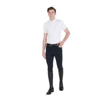 POLO DE COMPÉTITION HOMME COUPE SLIM À QUATRE BOUTONS