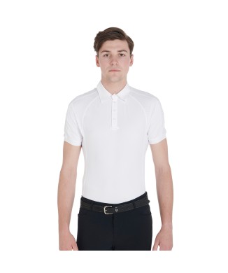 POLO DE COMPÉTITION HOMME COUPE SLIM À QUATRE BOUTONS