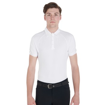 POLO DE COMPÉTITION HOMME COUPE SLIM À QUATRE BOUTONS