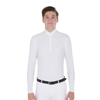 POLO À MANCHES LONGUES POUR HOMME EN TISSU POLAIRE TECHNIQUE