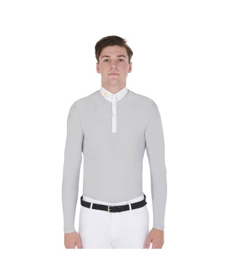 POLO À MANCHES LONGUES POUR HOMME EN TISSU POLAIRE TECHNIQUE