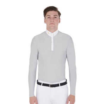 POLO À MANCHES LONGUES POUR HOMME EN TISSU POLAIRE TECHNIQUE