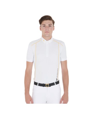 POLO HOMME COUPE SLIM EN TISSU TECHNIQUE AVEC PASSEPOIL