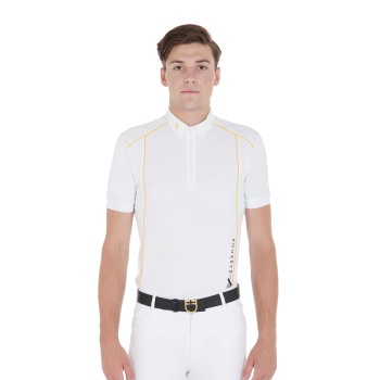 POLO HOMME COUPE SLIM EN TISSU TECHNIQUE AVEC PASSEPOIL