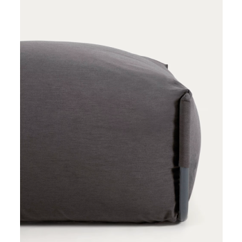 Canapé pouf modulable 100% extérieur Carré aluminium gris foncé et noir 101 x 101 cm