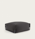 Canapé pouf modulable 100% extérieur Carré aluminium gris foncé et noir 101 x 101 cm