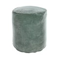 Pouf rond Brunetta en velours turquoise