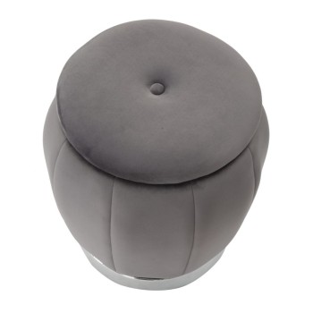 POUF/RECIPIENT PARIS GRIS/ARGENT