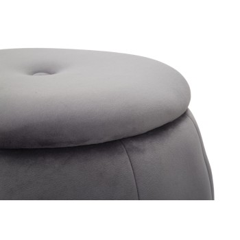 POUF/RECIPIENT PARIS GRIS/ARGENT