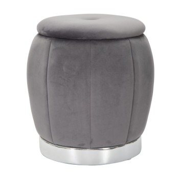 POUF/RECIPIENT PARIS GRIS/ARGENT